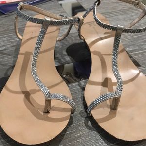 I.n.c silver rhinestone sandals